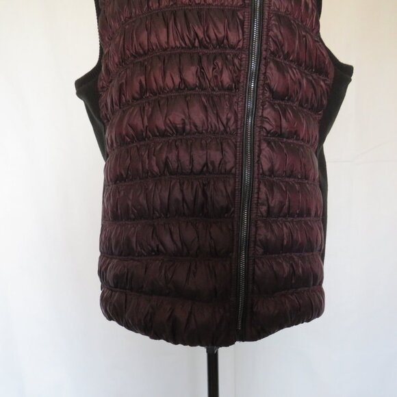 Calvin Klein Performance Premium Down Zipper Puffer Burgundy Women’s Vest XL - Picture 3 of 16